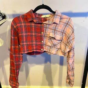 Crop top flannel. New